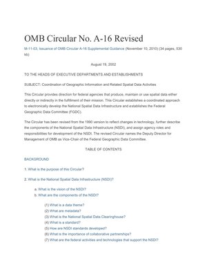 cover image of OMB Circular No. A-16 Revised